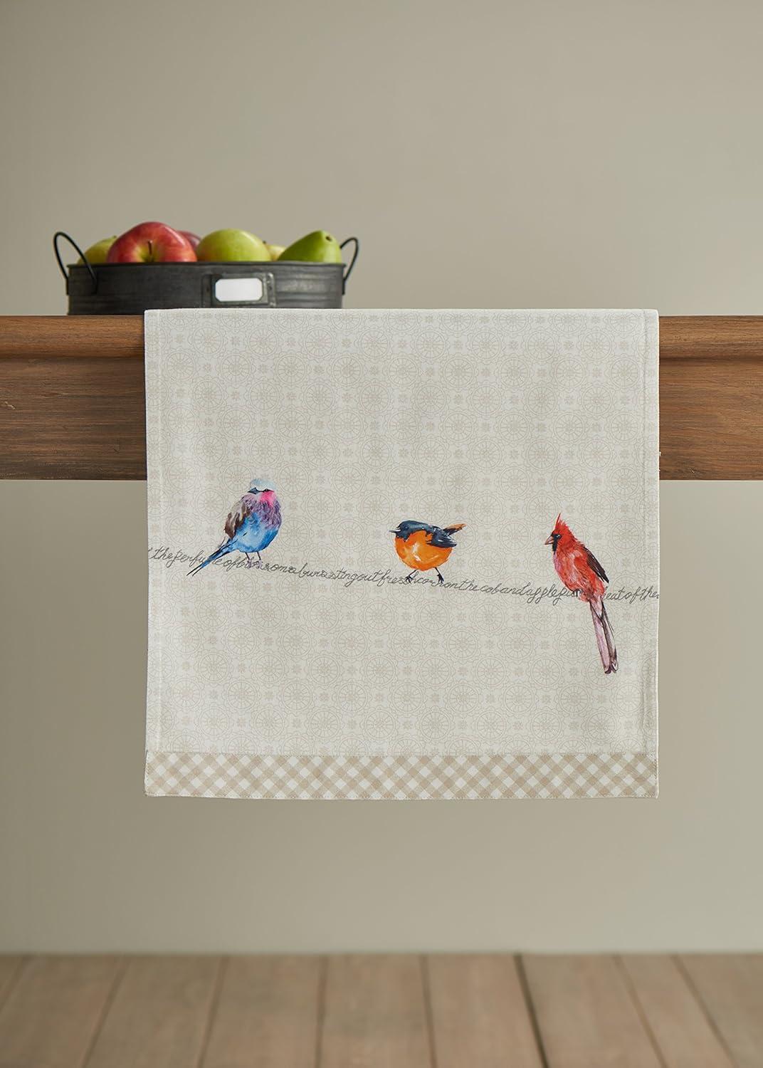 imageMaison dHermine Table Runner 100 Cotton Single Layer Easter Table Runners 72 inches Long Home Kitchen Dining Party ampamp Camping  Easter Decorations Spring ampamp Summer Printemps 1450quot x 72quot09  Birdies on Wire