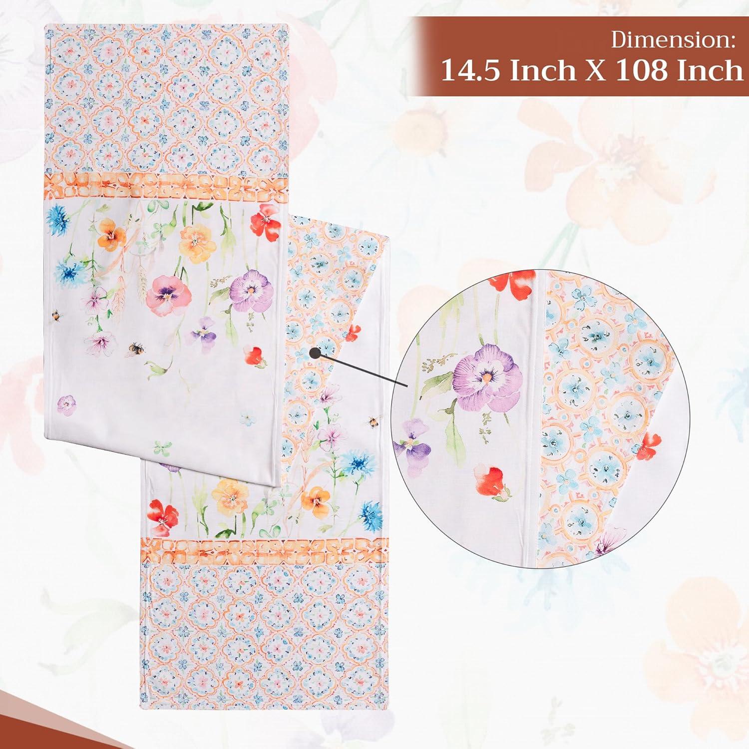 imageMaison dHermine Table Runner 100 Cotton Single Layer Easter Table Runners 72 inches Long Home Kitchen Dining Party ampamp Camping  Easter Decorations Spring ampamp Summer Printemps 1450quot x 72quot19  Summer Whisper
