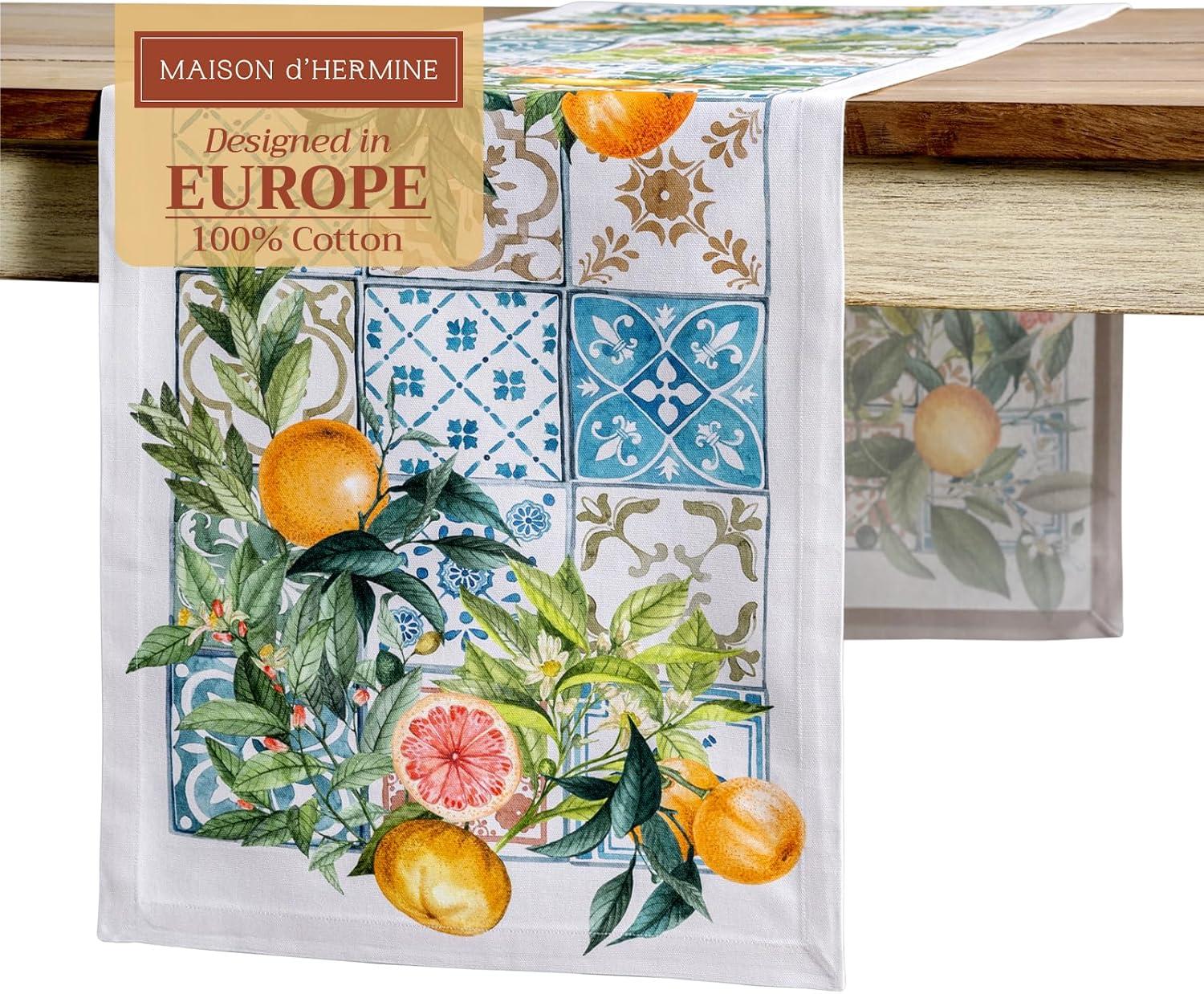 imageMaison dHermine Table Runner 100 Cotton Single Layer Easter Table Runners 72 inches Long Home Kitchen Dining Party ampamp Camping  Easter Decorations Spring ampamp Summer Printemps 1450quot x 72quot16  Agrume
