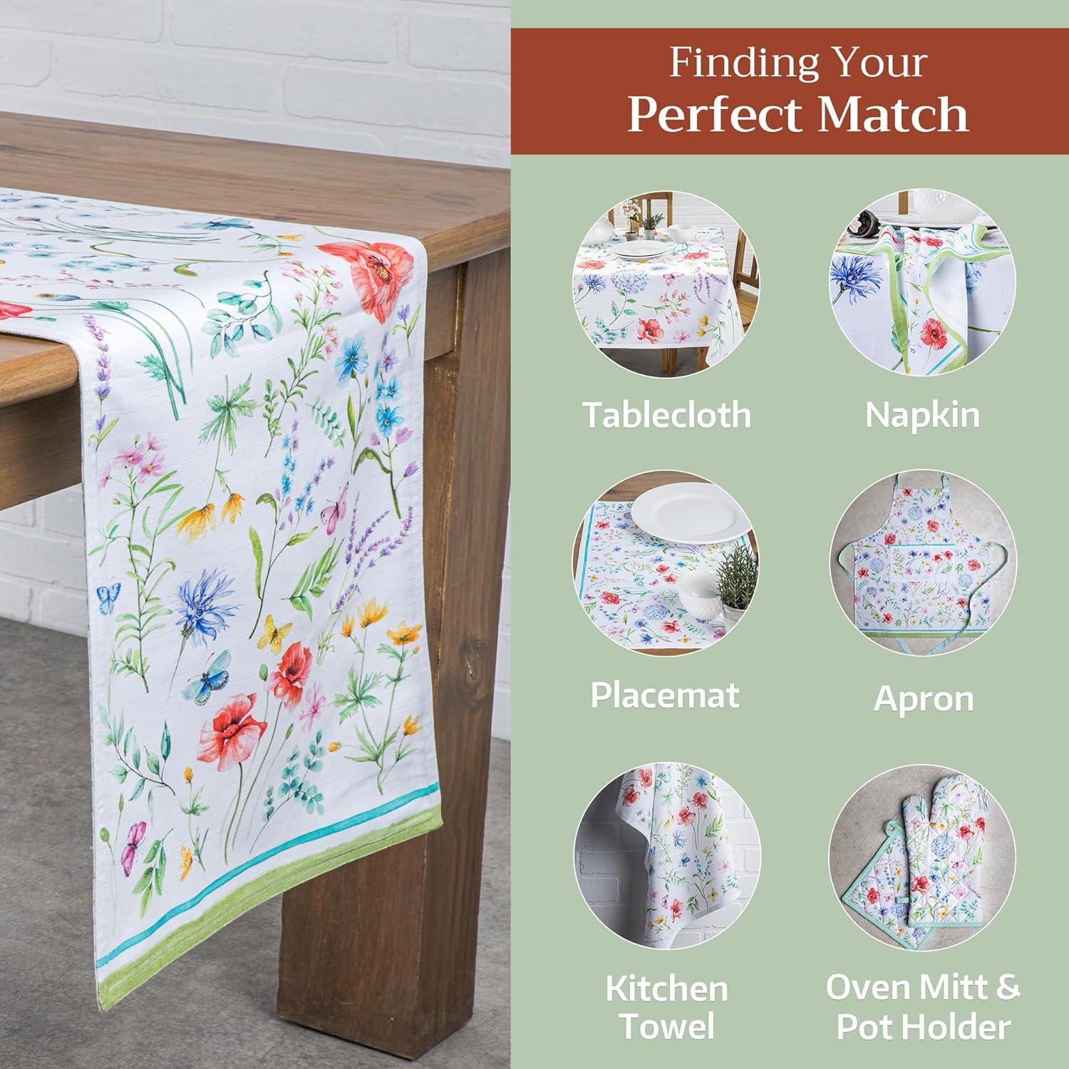 imageMaison dHermine Table Runner 100 Cotton Single Layer Easter Table Runners 72 inches Long Home Kitchen Dining Party ampamp Camping  Easter Decorations Spring ampamp Summer Printemps 1450quot x 72quot24  Just Floral
