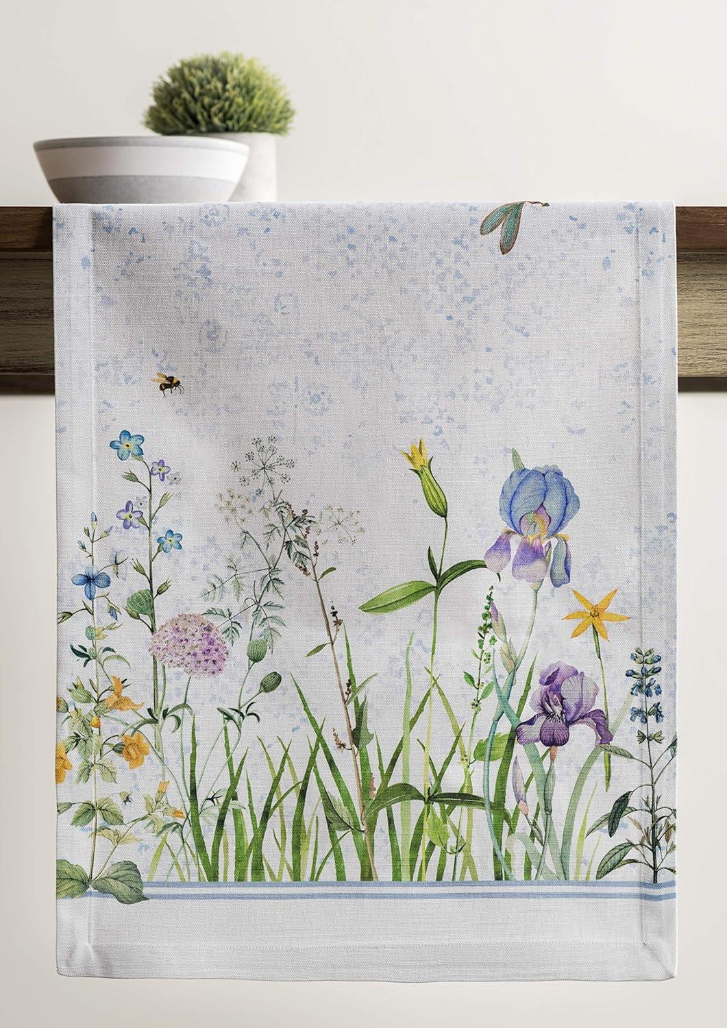 imageMaison dHermine Table Runner 100 Cotton Single Layer Easter Table Runners 72 inches Long Home Kitchen Dining Party ampamp Camping  Easter Decorations Spring ampamp Summer Printemps 1450quot x 72quot07  Fleurs De Mai
