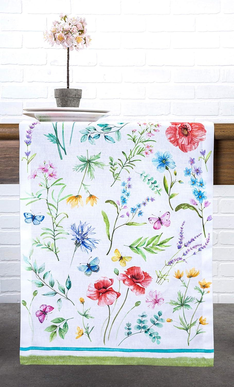 imageMaison dHermine Table Runner 100 Cotton Single Layer Easter Table Runners 72 inches Long Home Kitchen Dining Party ampamp Camping  Easter Decorations Spring ampamp Summer Printemps 1450quot x 72quot24  Just Floral