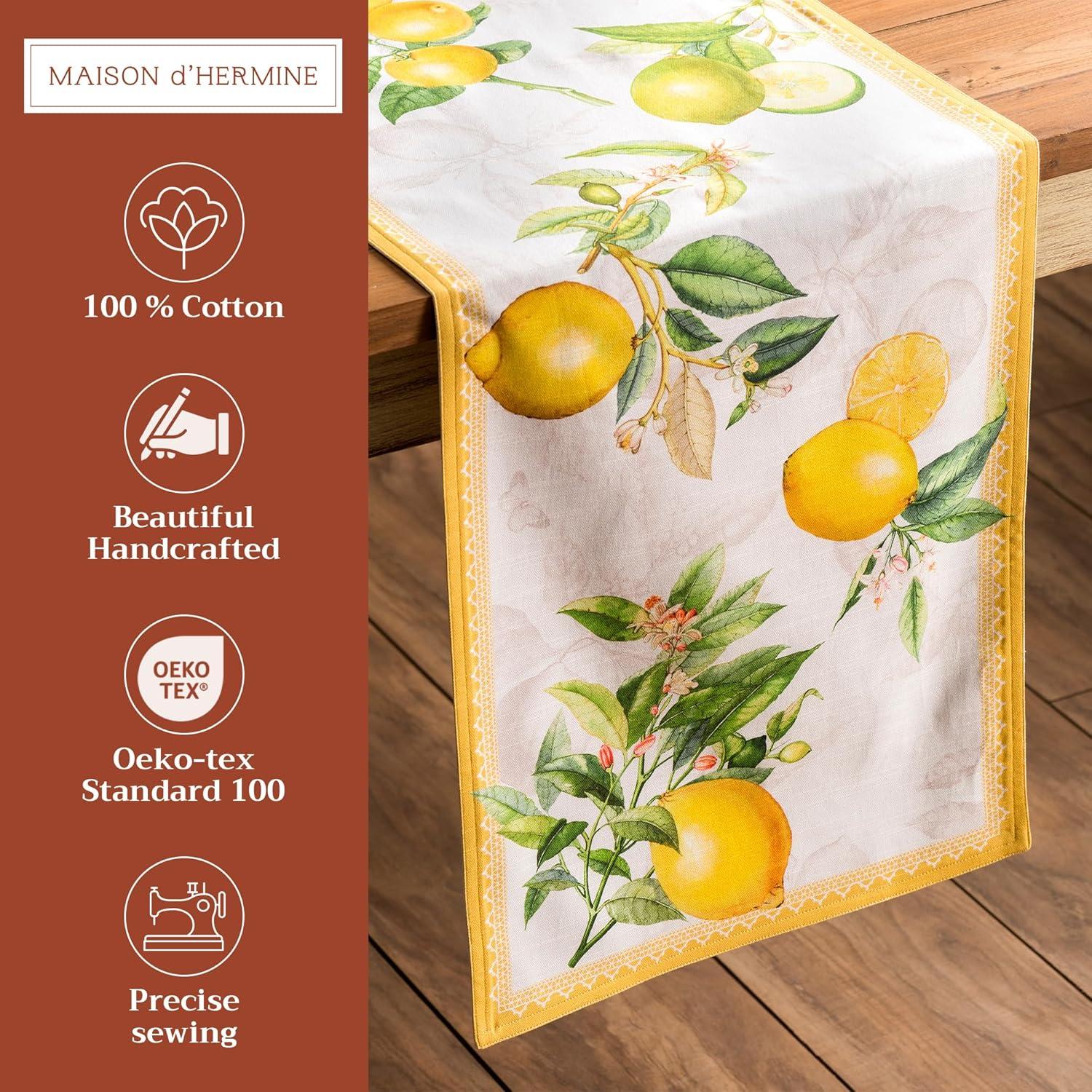 imageMaison dHermine Table Runner 100 Cotton Single Layer Easter Table Runners 72 inches Long Home Kitchen Dining Party ampamp Camping  Easter Decorations Spring ampamp Summer Printemps 1450quot x 72quot01  Limoncello