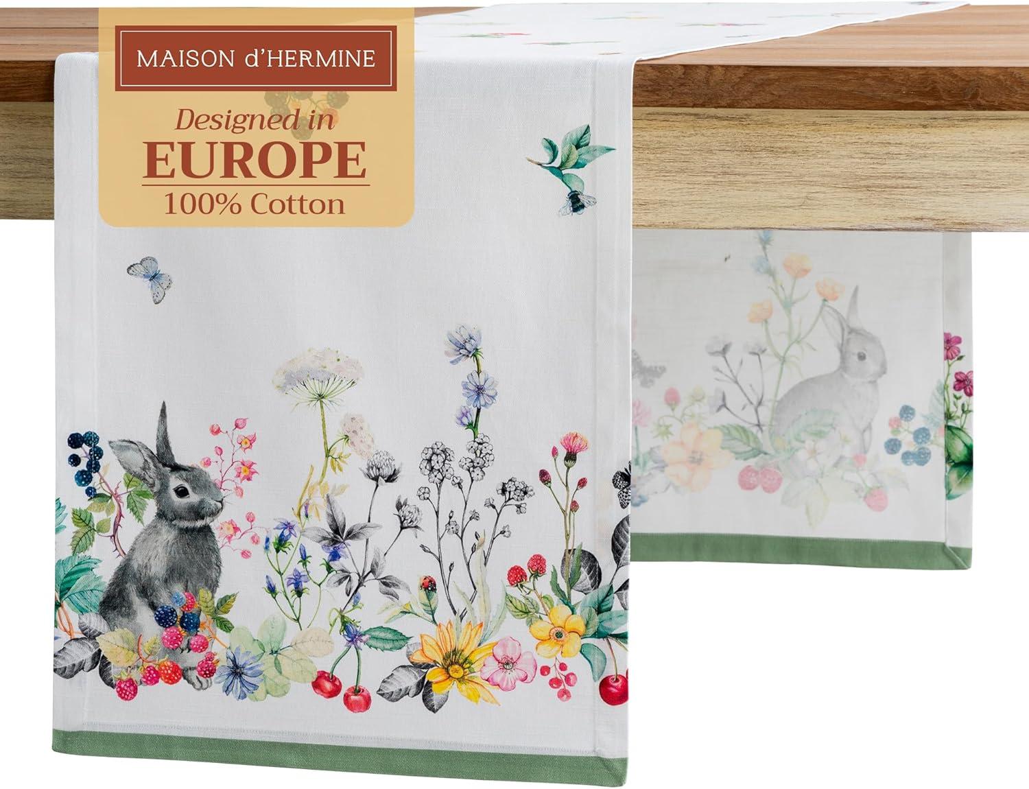 imageMaison dHermine Table Runner 100 Cotton Single Layer Easter Table Runners 72 inches Long Home Kitchen Dining Party ampamp Camping  Easter Decorations Spring ampamp Summer Printemps 1450quot x 72quot10  Printemps