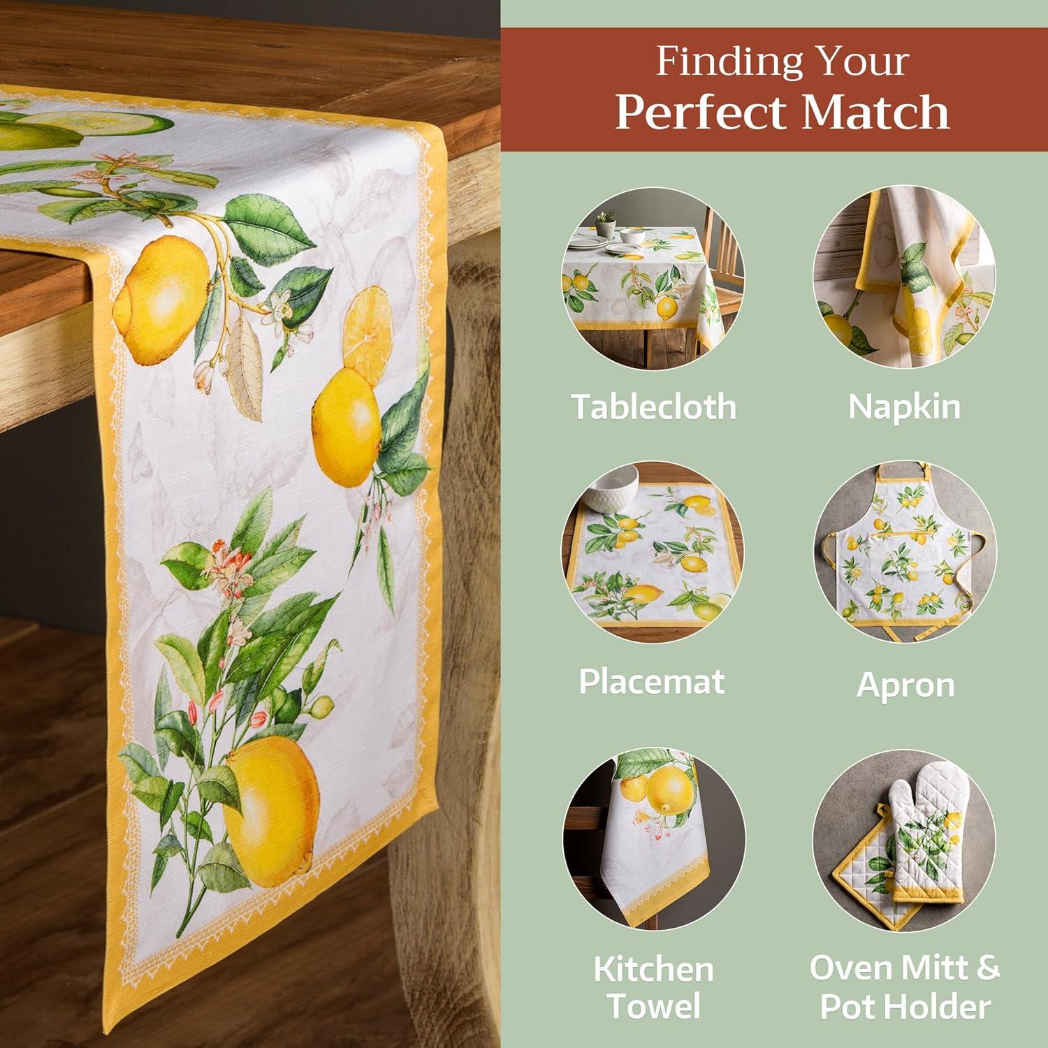 imageMaison dHermine Table Runner 100 Cotton Single Layer Easter Table Runners 72 inches Long Home Kitchen Dining Party ampamp Camping  Easter Decorations Spring ampamp Summer Printemps 1450quot x 72quot01  Limoncello