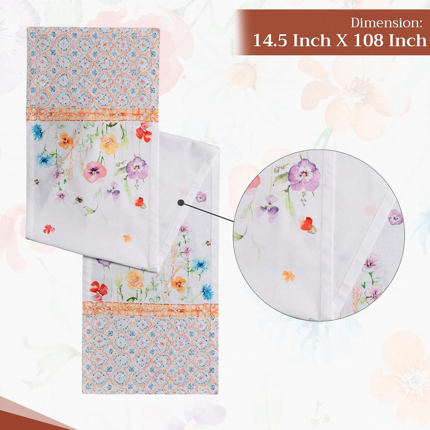 imageMaison dHermine Table Runner 100 Cotton Single Layer Easter Table Runners 72 inches Long Home Kitchen Dining Party ampamp Camping  Easter Decorations Spring ampamp Summer Printemps 1450quot x 72quot19  Summer Whisper