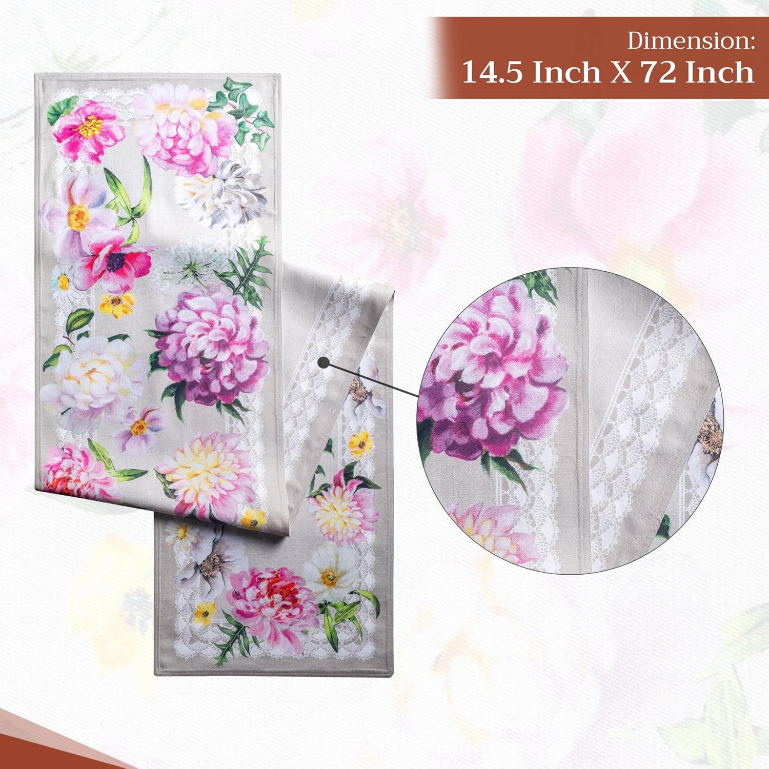 imageMaison dHermine Table Runner 100 Cotton Single Layer Easter Table Runners 72 inches Long Home Kitchen Dining Party ampamp Camping  Easter Decorations Spring ampamp Summer Printemps 1450quot x 72quot21  Pivoine