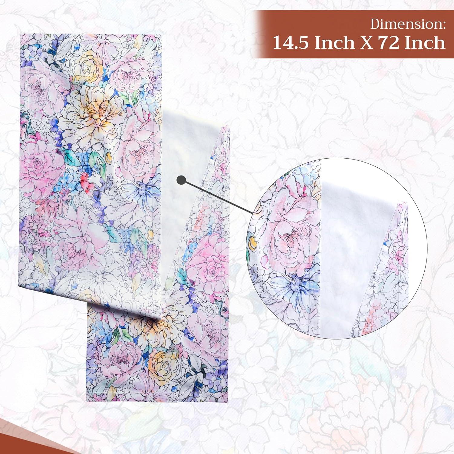 imageMaison dHermine Table Runner 100 Cotton Single Layer Easter Table Runners 72 inches Long Home Kitchen Dining Party ampamp Camping  Easter Decorations Spring ampamp Summer Printemps 1450quot x 72quot22  Floral Love