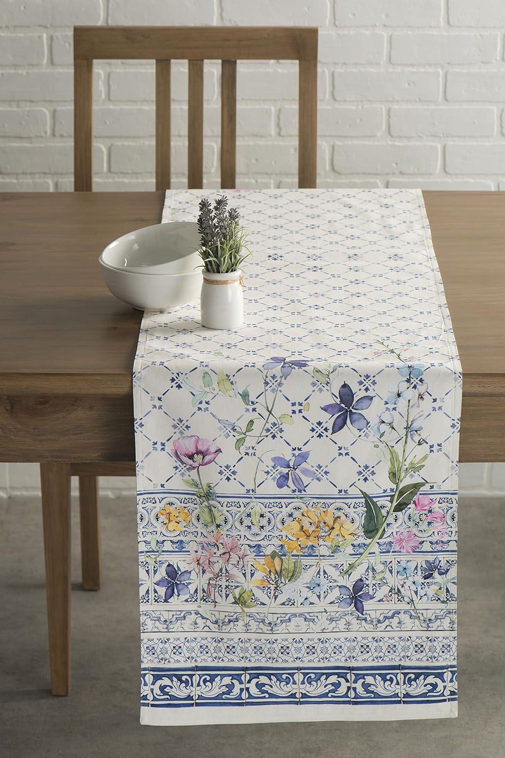 imageMaison dHermine Table Runner 100 Cotton Single Layer Easter Table Runners 72 inches Long Home Kitchen Dining Party ampamp Camping  Easter Decorations Spring ampamp Summer Printemps 1450quot x 72quot05  Faience