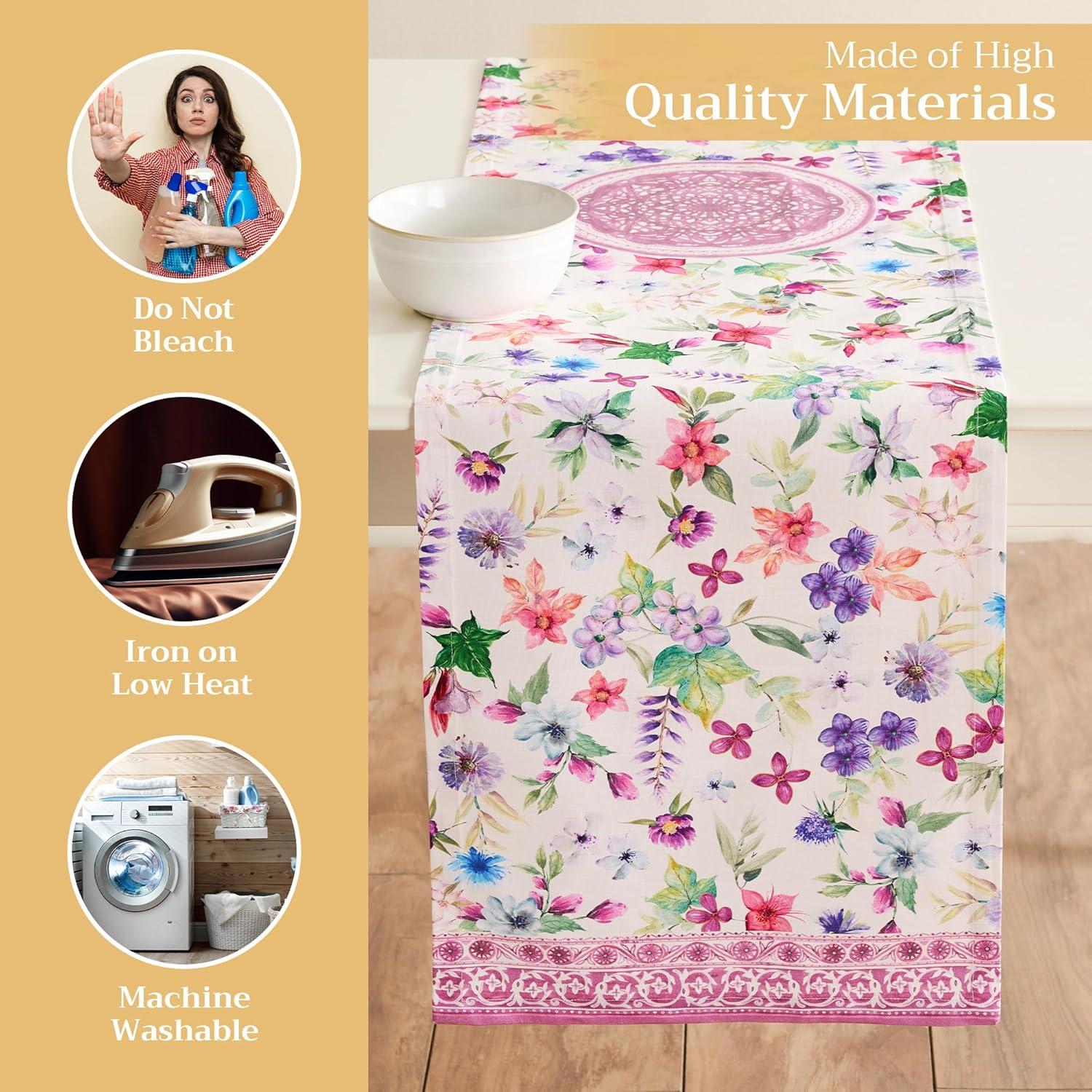 imageMaison dHermine Table Runner 100 Cotton Single Layer Easter Table Runners 72 inches Long Home Kitchen Dining Party ampamp Camping  Easter Decorations Spring ampamp Summer Printemps 1450quot x 72quot13  Chardon