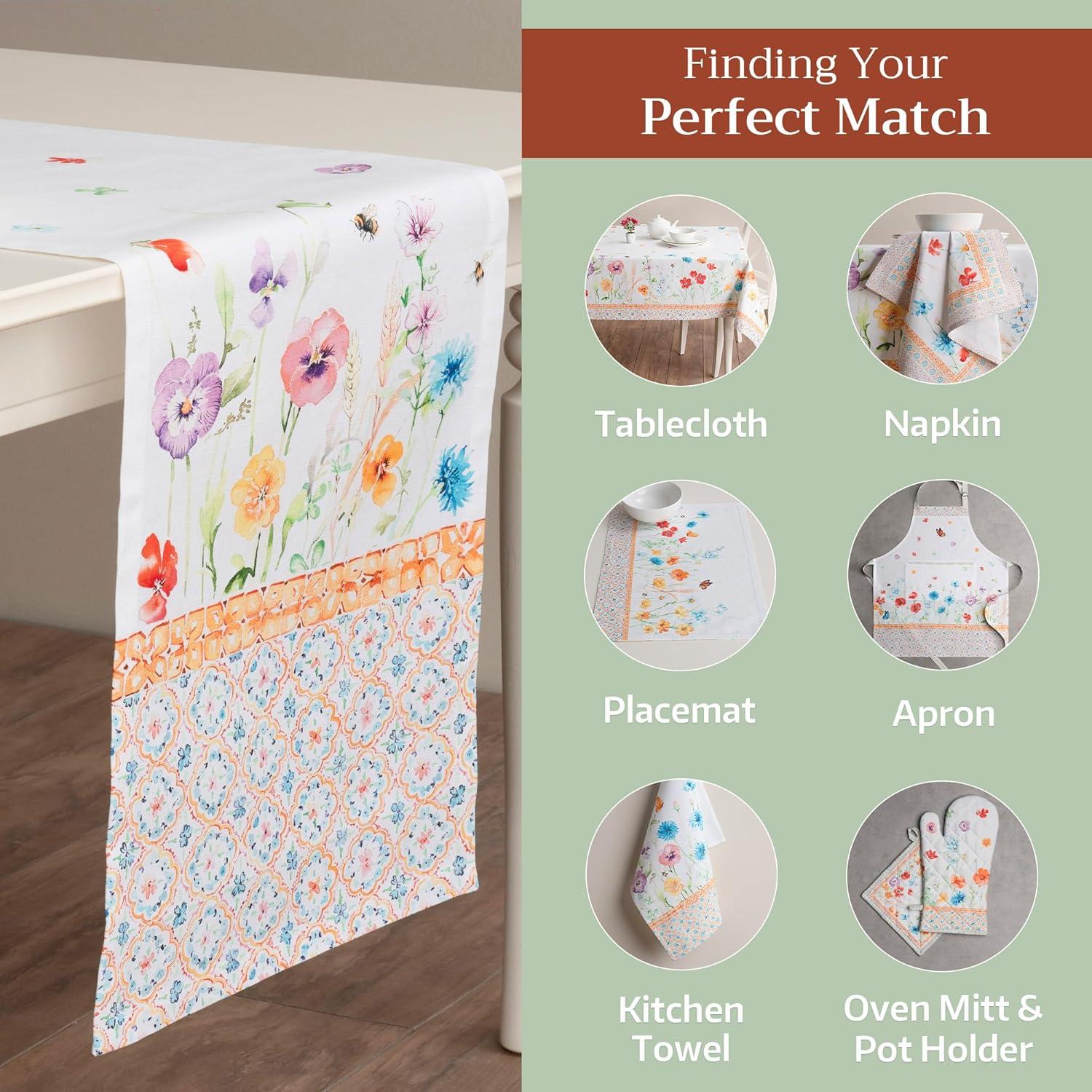 imageMaison dHermine Table Runner 100 Cotton Single Layer Easter Table Runners 72 inches Long Home Kitchen Dining Party ampamp Camping  Easter Decorations Spring ampamp Summer Printemps 1450quot x 72quot19  Summer Whisper