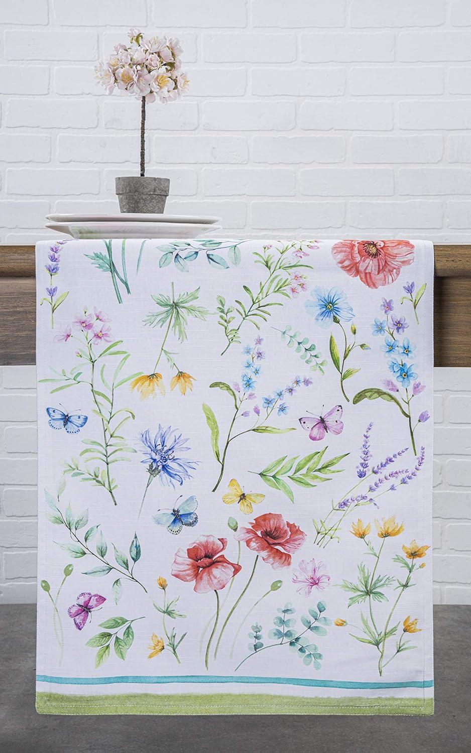imageMaison dHermine Table Runner 100 Cotton Single Layer Easter Table Runners 72 inches Long Home Kitchen Dining Party ampamp Camping  Easter Decorations Spring ampamp Summer Printemps 1450quot x 72quot24  Just Floral