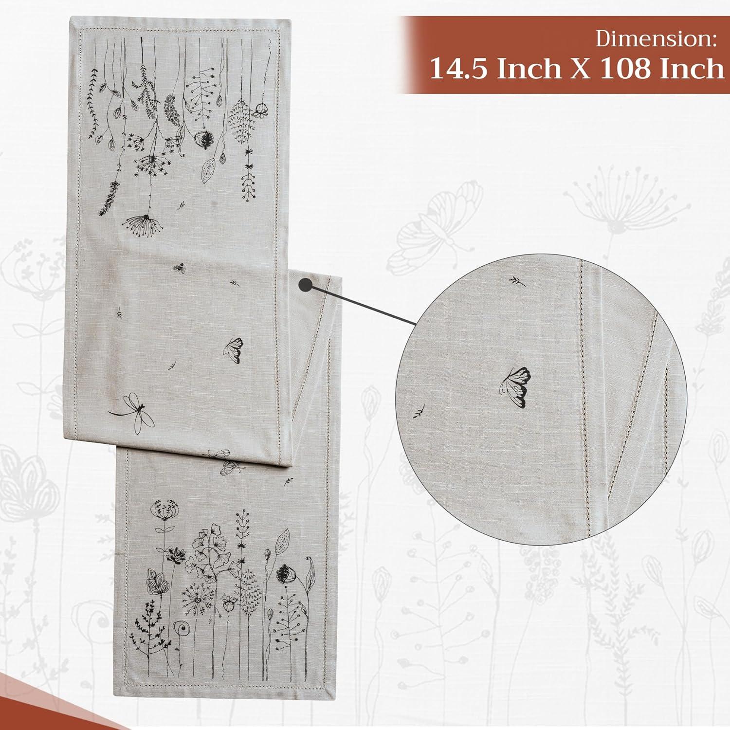 imageMaison dHermine Table Runner 100 Cotton Single Layer Easter Table Runners 72 inches Long Home Kitchen Dining Party ampamp Camping  Easter Decorations Spring ampamp Summer Printemps 1450quot x 72quot12  Flore