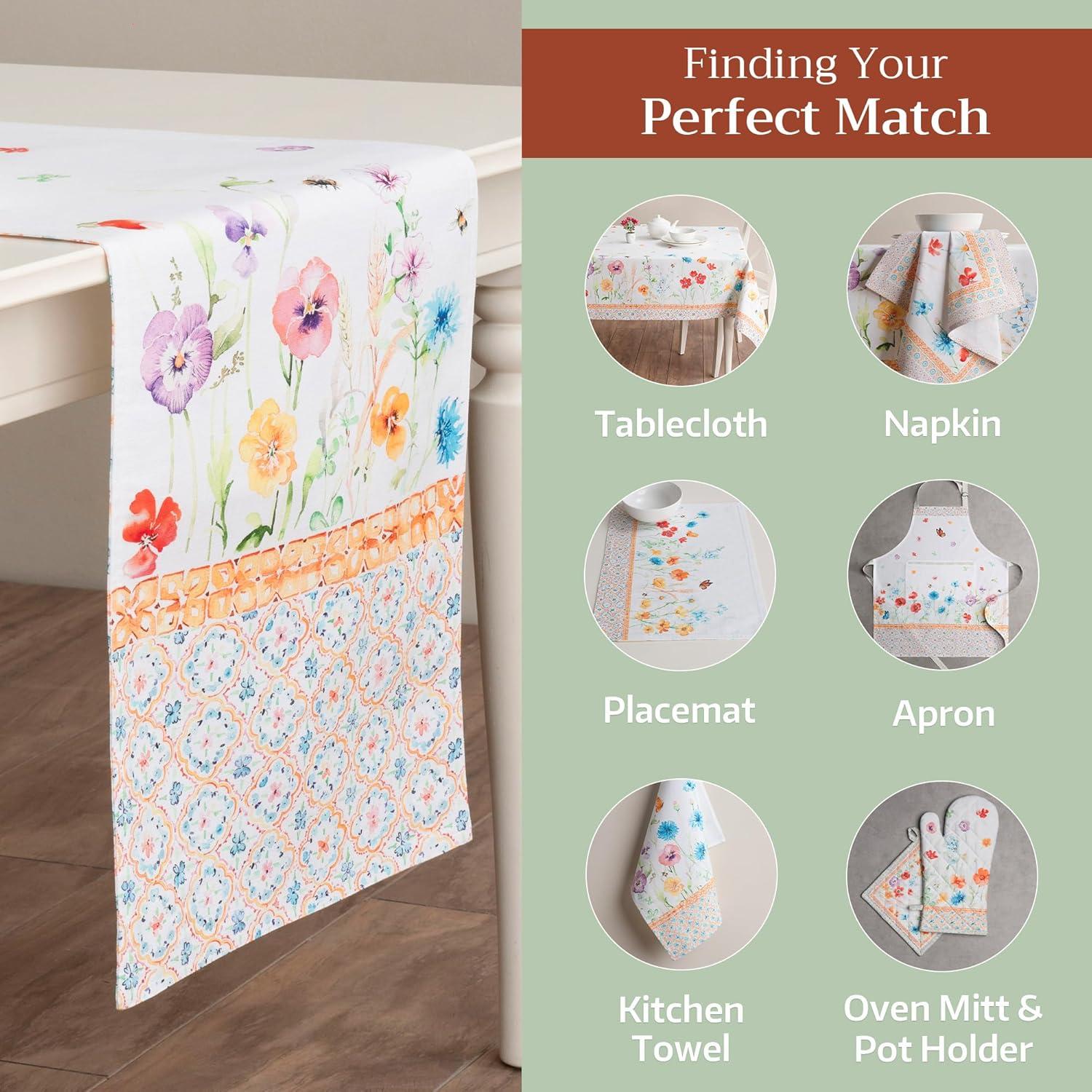 imageMaison dHermine Table Runner 100 Cotton Single Layer Easter Table Runners 72 inches Long Home Kitchen Dining Party ampamp Camping  Easter Decorations Spring ampamp Summer Printemps 1450quot x 72quot19  Summer Whisper