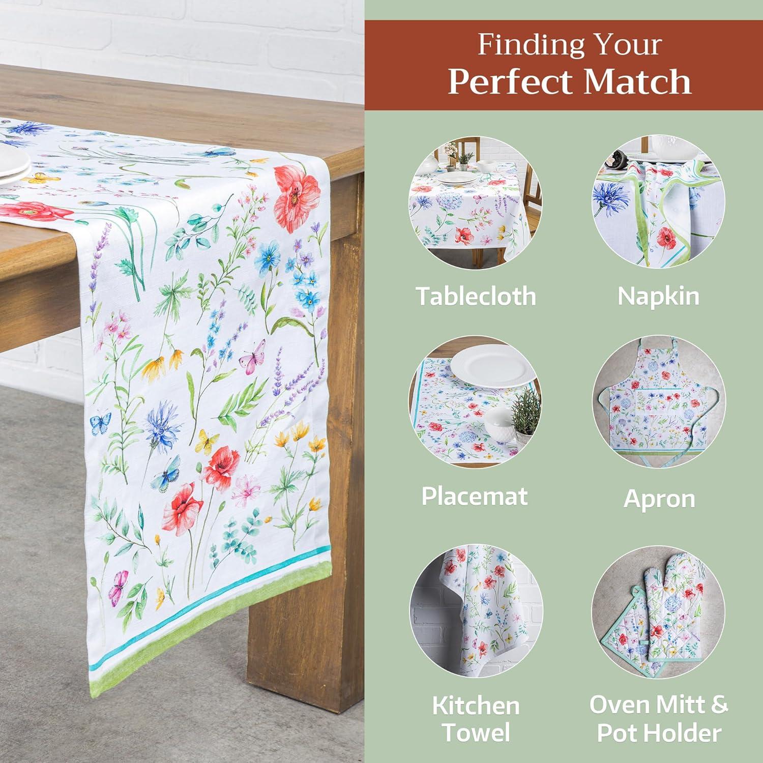 imageMaison dHermine Table Runner 100 Cotton Single Layer Easter Table Runners 72 inches Long Home Kitchen Dining Party ampamp Camping  Easter Decorations Spring ampamp Summer Printemps 1450quot x 72quot24  Just Floral