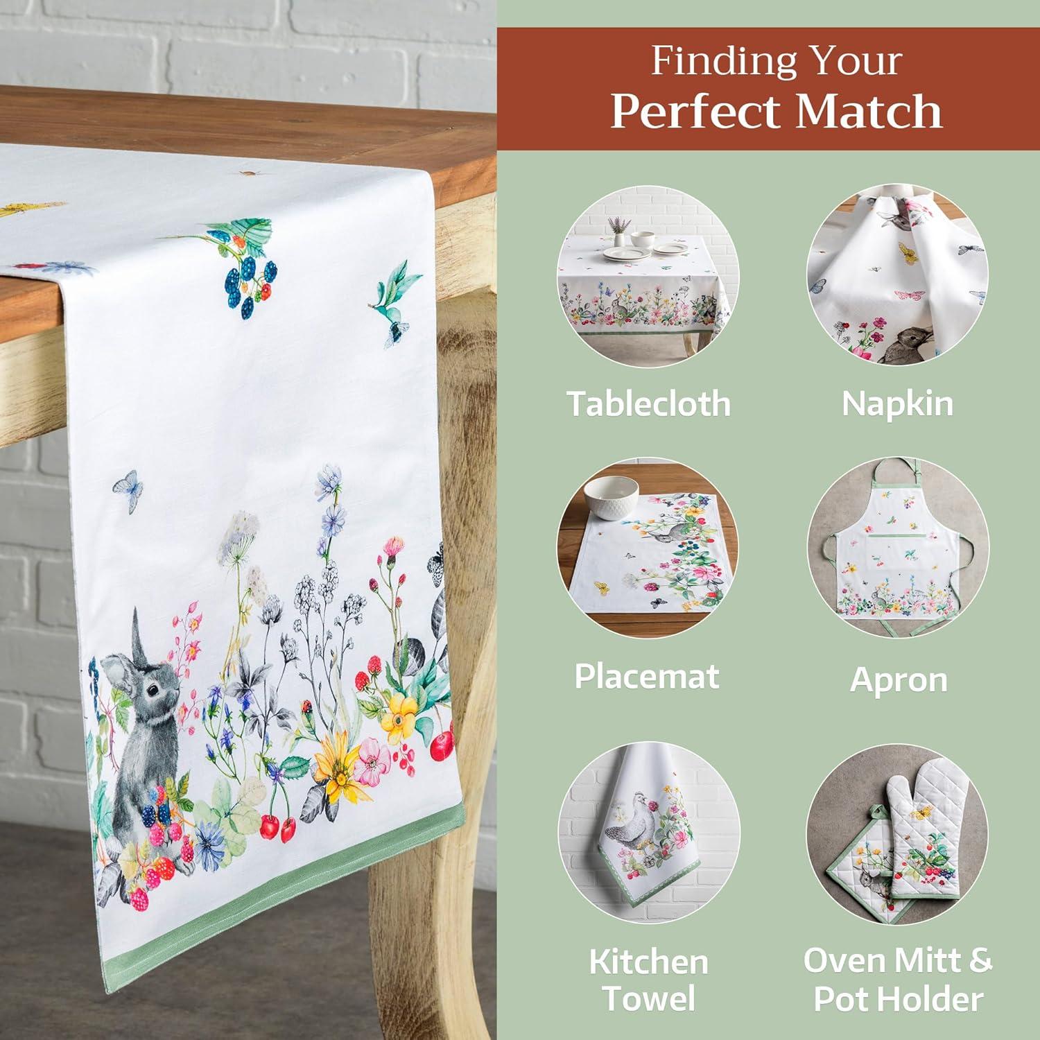 imageMaison dHermine Table Runner 100 Cotton Single Layer Easter Table Runners 72 inches Long Home Kitchen Dining Party ampamp Camping  Easter Decorations Spring ampamp Summer Printemps 1450quot x 72quot10  Printemps