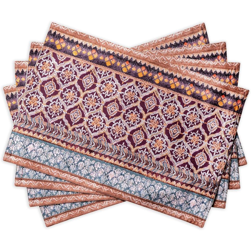 imageMaison d Hermine Placemat 100 Cotton Decorative Placemats Washable Cloth Placemats Home Wedding Restaurant Party ampamp Camping Potiron  ThanksgivingChristmas Set of 422  Fair Isle