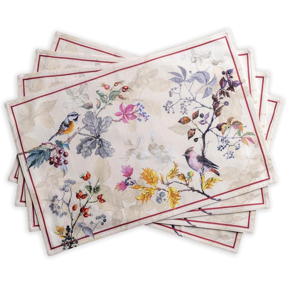 imageMaison d Hermine Placemat 100 Cotton Decorative Placemats Washable Cloth Placemats Home Wedding Restaurant Party ampamp Camping Potiron  ThanksgivingChristmas Set of 403  Equinoxe  Beige