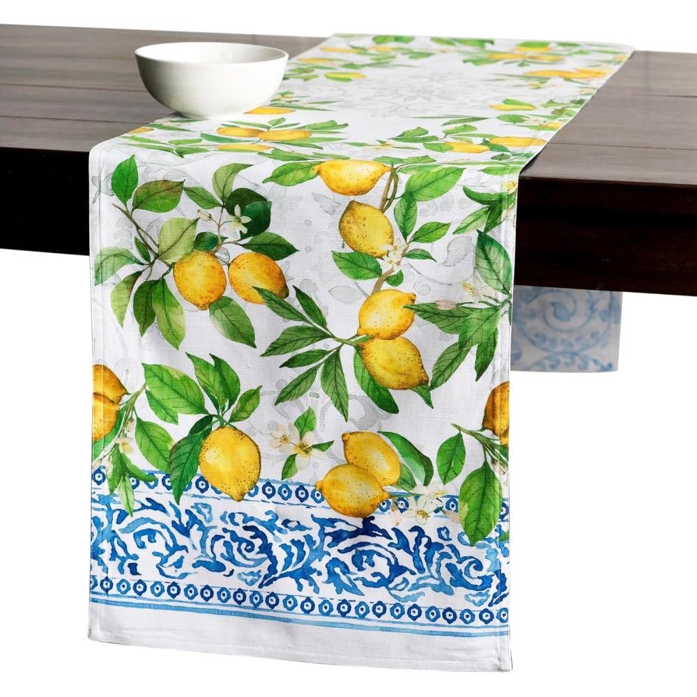 imageMaison dHermine Table Runner 100 Cotton Single Layer Easter Table Runners 72 inches Long Home Kitchen Dining Party ampamp Camping  Easter Decorations Spring ampamp Summer Printemps 1450quot x 72quot11  Cedrat