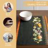 imageMaison d Hermine Placemat 100 Cotton Decorative Placemats Washable Cloth Placemats Home Wedding Restaurant Party ampamp Camping Potiron  ThanksgivingChristmas Set of 415  Pumpkin Garden  Dark Green