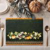 imageMaison d Hermine Placemat 100 Cotton Decorative Placemats Washable Cloth Placemats Home Wedding Restaurant Party ampamp Camping Potiron  ThanksgivingChristmas Set of 415  Pumpkin Garden  Dark Green