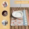 imageMaison d Hermine Placemat 100 Cotton Decorative Placemats Washable Cloth Placemats Home Wedding Restaurant Party ampamp Camping Potiron  ThanksgivingChristmas Set of 411  Romane