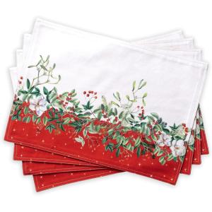 imageMaison d Hermine Placemat 100 Cotton Decorative Placemats Washable Cloth Placemats Home Wedding Restaurant Party ampamp Camping Potiron  ThanksgivingChristmas Set of 420  Noel