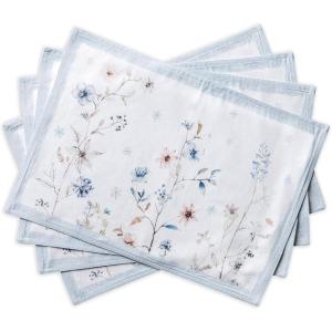 imageMaison d Hermine Placemat 100 Cotton Decorative Placemats Washable Cloth Placemats Home Wedding Restaurant Party ampamp Camping Potiron  ThanksgivingChristmas Set of 419  Ice Florals