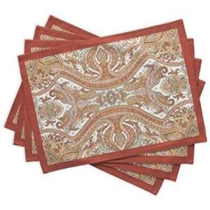 imageMaison d Hermine Placemat 100 Cotton Decorative Placemats Washable Cloth Placemats Home Wedding Restaurant Party ampamp Camping Potiron  ThanksgivingChristmas Set of 401  Kashmir Paisley