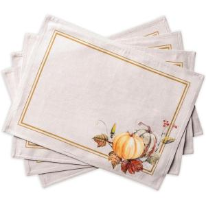 imageMaison d Hermine Placemat 100 Cotton Decorative Placemats Washable Cloth Placemats Home Wedding Restaurant Party ampamp Camping Potiron  ThanksgivingChristmas Set of 405  Potiron