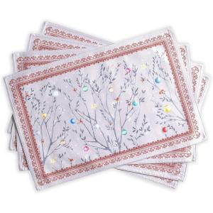 imageMaison d Hermine Placemat 100 Cotton Decorative Placemats Washable Cloth Placemats Home Wedding Restaurant Party ampamp Camping Potiron  ThanksgivingChristmas Set of 407  Fairy Christmas