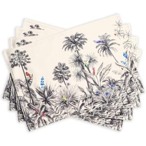 imageMaison d Hermine Placemat 100 Cotton Decorative Placemats Washable Cloth Placemats Home Wedding Restaurant Party ampamp Camping Potiron  ThanksgivingChristmas Set of 423  Amazonia