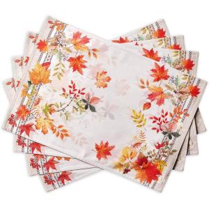imageMaison d Hermine Placemat 100 Cotton Decorative Placemats Washable Cloth Placemats Home Wedding Restaurant Party ampamp Camping Potiron  ThanksgivingChristmas Set of 408  Amarante