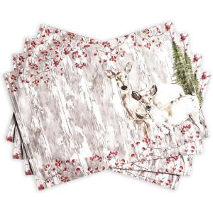 imageMaison d Hermine Placemat 100 Cotton Decorative Placemats Washable Cloth Placemats Home Wedding Restaurant Party ampamp Camping Potiron  ThanksgivingChristmas Set of 418  Mountain Life