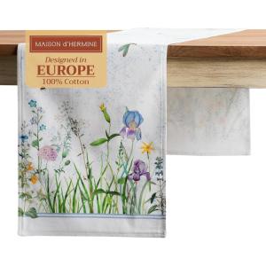 imageMaison dHermine Table Runner 100 Cotton Single Layer Easter Table Runners 72 inches Long Home Kitchen Dining Party ampamp Camping  Easter Decorations Spring ampamp Summer Printemps 1450quot x 72quot07  Fleurs De Mai