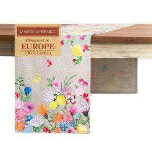 imageMaison dHermine Table Runner 100 Cotton Single Layer Easter Table Runners 72 inches Long Home Kitchen Dining Party ampamp Camping  Easter Decorations Spring ampamp Summer Printemps 1450quot x 72quot25  Jardin Dete  Fog