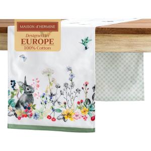 imageMaison dHermine Table Runner 100 Cotton Single Layer Easter Table Runners 72 inches Long Home Kitchen Dining Party ampamp Camping  Easter Decorations Spring ampamp Summer Printemps 1450quot x 72quot10  Printemps