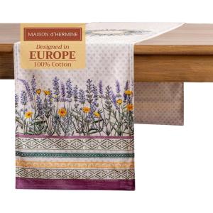 imageMaison dHermine Table Runner 100 Cotton Single Layer Easter Table Runners 72 inches Long Home Kitchen Dining Party ampamp Camping  Easter Decorations Spring ampamp Summer Printemps 1450quot x 72quot18  Fanny Lavender