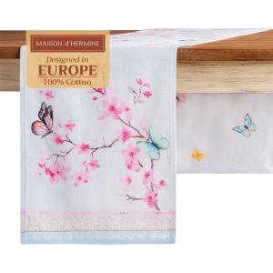 imageMaison dHermine Table Runner 100 Cotton Single Layer Easter Table Runners 72 inches Long Home Kitchen Dining Party ampamp Camping  Easter Decorations Spring ampamp Summer Printemps 1450quot x 72quot08  Blossoms in Spring