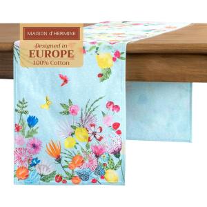 imageMaison dHermine Table Runner 100 Cotton Single Layer Easter Table Runners 72 inches Long Home Kitchen Dining Party ampamp Camping  Easter Decorations Spring ampamp Summer Printemps 1450quot x 72quot27  Jardin Dete  Mint