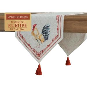 imageMaison dHermine Table Runner 100 Cotton Single Layer Easter Table Runners 72 inches Long Home Kitchen Dining Party ampamp Camping  Easter Decorations Spring ampamp Summer Printemps 1450quot x 72quot23  Campagne