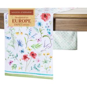 imageMaison dHermine Table Runner 100 Cotton Single Layer Easter Table Runners 72 inches Long Home Kitchen Dining Party ampamp Camping  Easter Decorations Spring ampamp Summer Printemps 1450quot x 72quot24  Just Floral