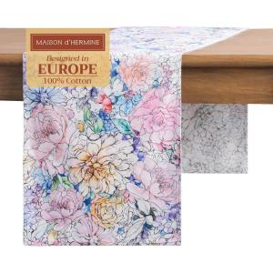 imageMaison dHermine Table Runner 100 Cotton Single Layer Easter Table Runners 72 inches Long Home Kitchen Dining Party ampamp Camping  Easter Decorations Spring ampamp Summer Printemps 1450quot x 72quot22  Floral Love