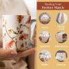 imageMaison d Hermine Coffee Mug with Handles Fine Bone China Pack of One Coffee Mug for Hot Beverages Cappuccino Latte Home Restaurant Perfect for Men ampamp Women Champ De Mars  Paris 15 Ounce3  Oak Leaves  Robin Loves Berries