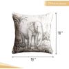 imageMaison d Hermine Decorative Pillow Covers 20x20 Inch Square 100 Cotton Throw Pillow Covers with Zipper  Chair Couches Sofas Bedroom Home for Easter Decorations Savana Jouy  Beige03  Savana Jouy  Beige Elephant