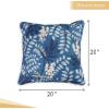imageMaison d Hermine Decorative Pillow Covers 20x20 Inch Square 100 Cotton Throw Pillow Covers with Zipper  Chair Couches Sofas Bedroom Home for Easter Decorations Savana Jouy  Beige13  Feuillage  Air Force Blue