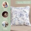 imageMaison d Hermine Decorative Pillow Covers 20x20 Inch Square 100 Cotton Throw Pillow Covers with Zipper  Chair Couches Sofas Bedroom Home for Easter Decorations Savana Jouy  Beige04  Equinoxe  Blue