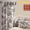 imageMaison d Hermine Decorative Pillow Covers 20x20 Inch Square 100 Cotton Throw Pillow Covers with Zipper  Chair Couches Sofas Bedroom Home for Easter Decorations Savana Jouy  Beige02  Savana Jouy  Black