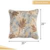 imageMaison d Hermine Decorative Pillow Covers 20x20 Inch Square 100 Cotton Throw Pillow Covers with Zipper  Chair Couches Sofas Bedroom Home for Easter Decorations Savana Jouy  Beige12  Feuillage  Light Ecru