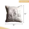 imageMaison d Hermine Decorative Pillow Covers 20x20 Inch Square 100 Cotton Throw Pillow Covers with Zipper  Chair Couches Sofas Bedroom Home for Easter Decorations Savana Jouy  Beige06  Savana Jouy  Green Elephant